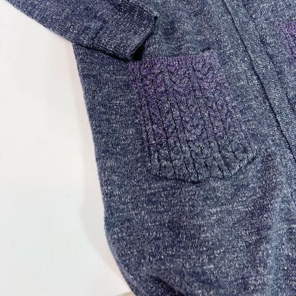 Ivivva Sweater kids 12 Gray Solid Cotton Long Sleeve Open Front Long Youth - Picture 2 of 7